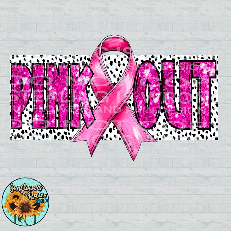 Pink out breast cancer awareness Png Sublimation file.Digital download only