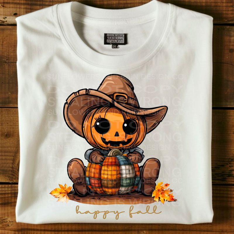 Howdy, cute pumpkin holding a plaid pumpkin Png Sublimation file.Digital download only