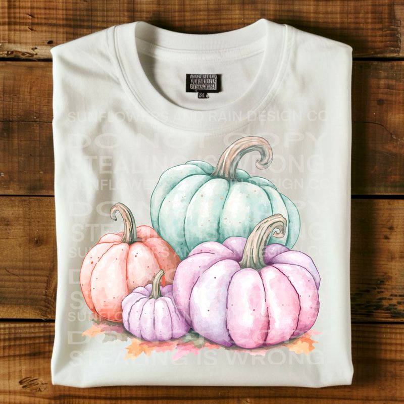 Pastel Pumpkins Png Sublimation file.Digital download only