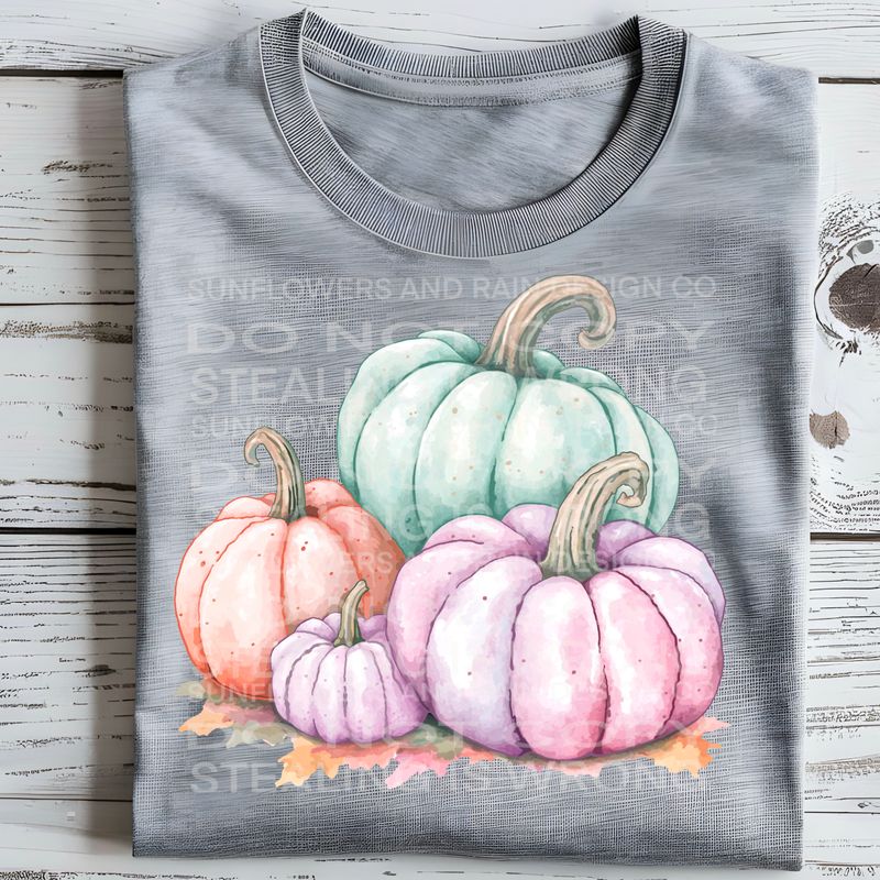 Pastel Pumpkins Png Sublimation file.Digital download only