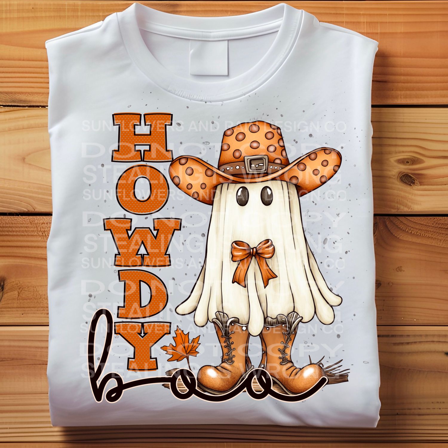 Howdy boo Cowboy ghost with coquette bow Png Sublimation file.Digital download only