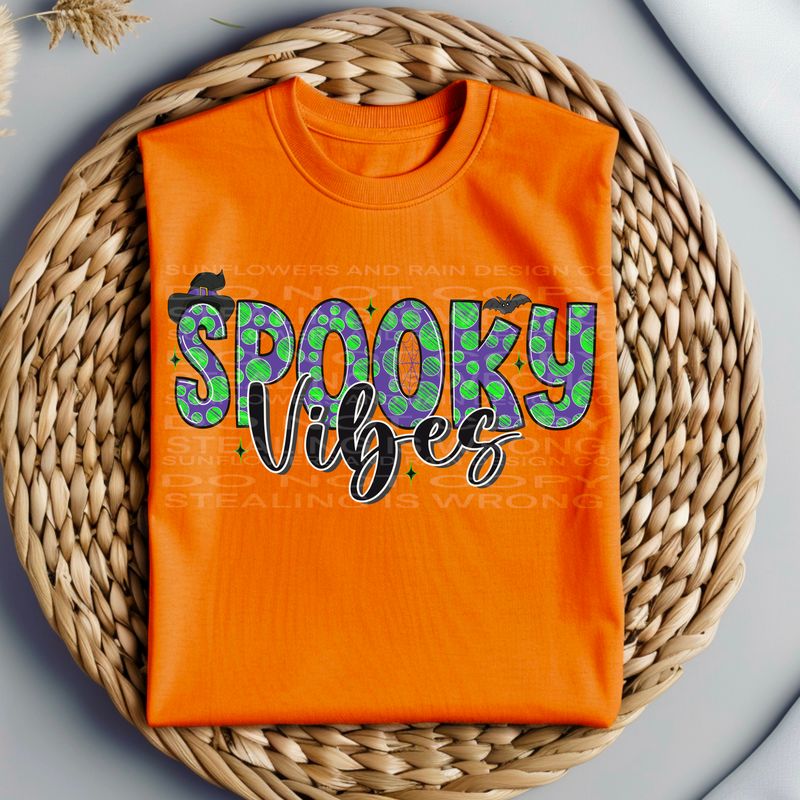 Spooky Vibes doodle font Png Sublimation file.Digital download only