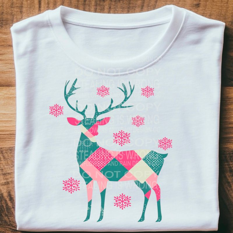 Boho pink and blue deer  Png Sublimation file.Digital download only