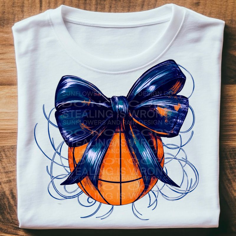 Coquette basketball blue bow Png Sublimation file.Digital download only