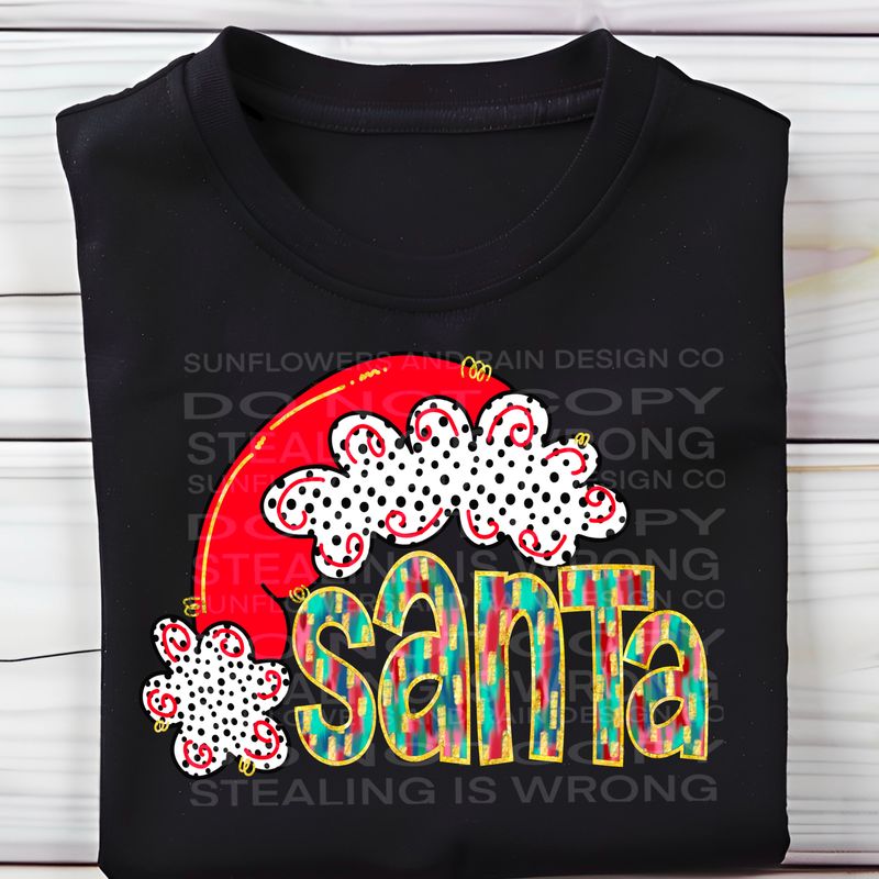 Santa hat with brushstrokes Png Sublimation file.Digital download only