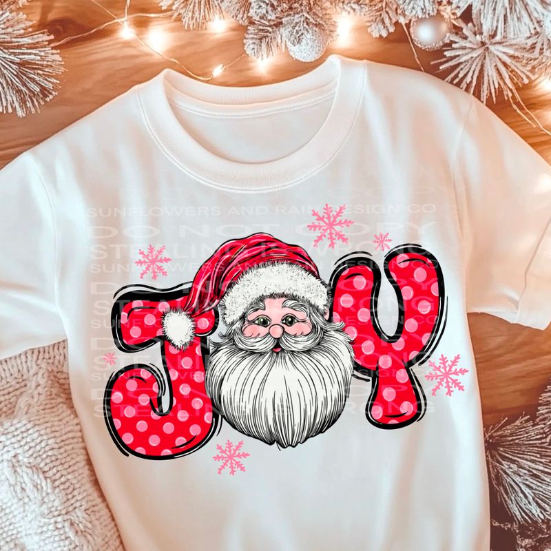 Joy with Santa Png Sublimation file.Digital download only