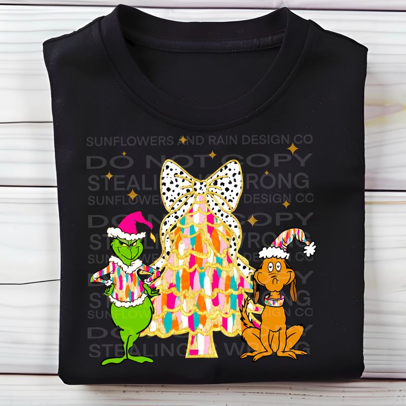 Brushstroke Grinch and Max  Png Sublimation file.Digital download only