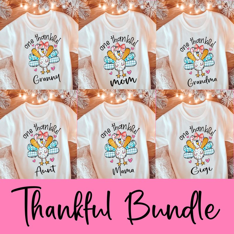 One thankful turkey bundle  design Png Sublimation file.Digital download