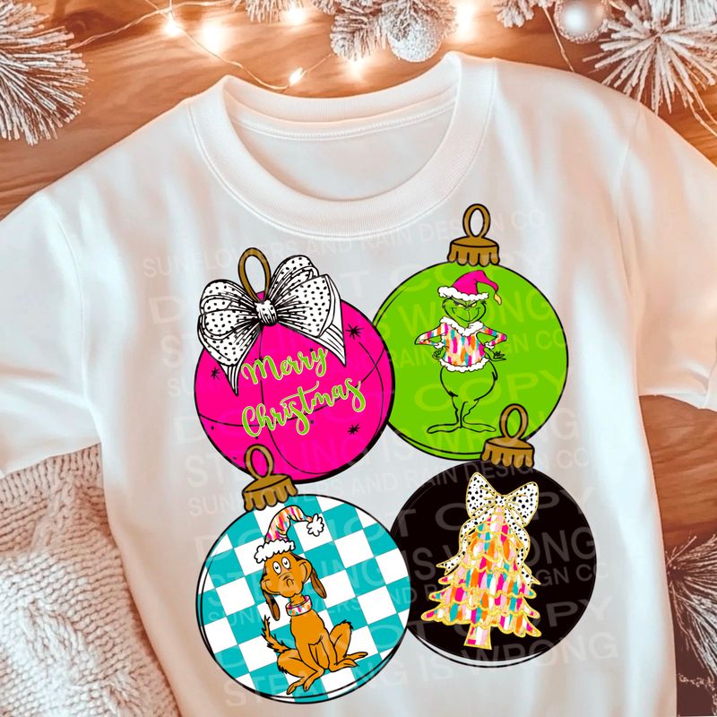 Grinch ornaments  design Png Sublimation file.Digital download