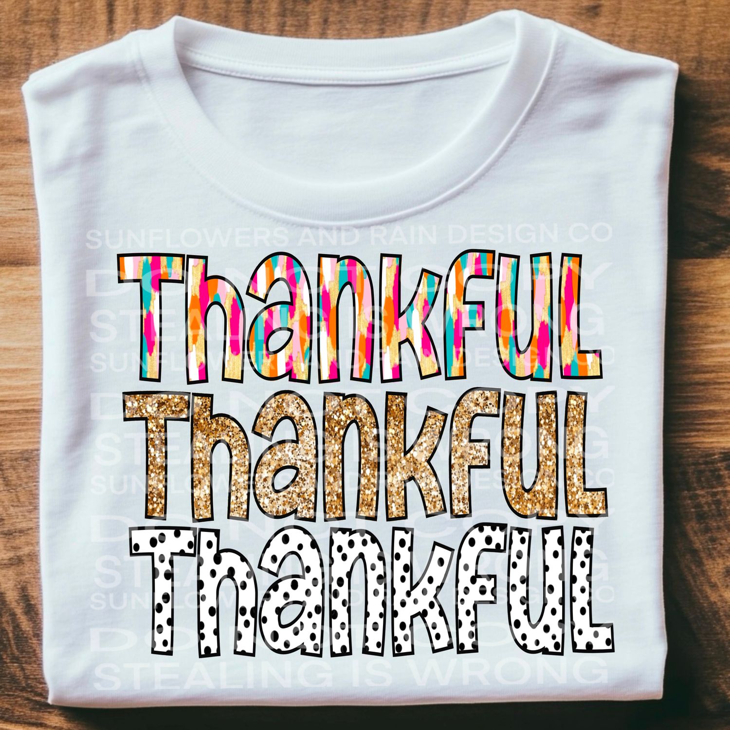 Thankful , brushstrokes design Png Sublimation file.Digital download