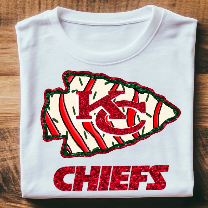 KC chiefs Christmas cake design Png Sublimation file.Digital download