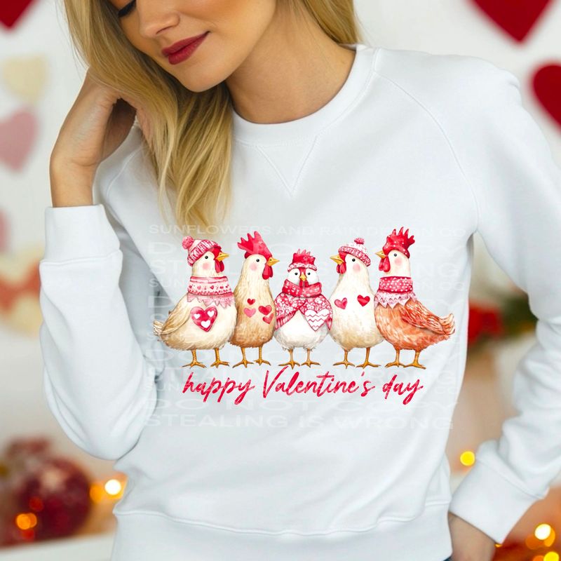 Valentine’s Day chickens  .Png file for sublimation and dtf T-shirts and prints.