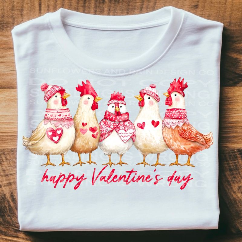 Valentine’s Day chickens  .Png file for sublimation and dtf T-shirts and prints.