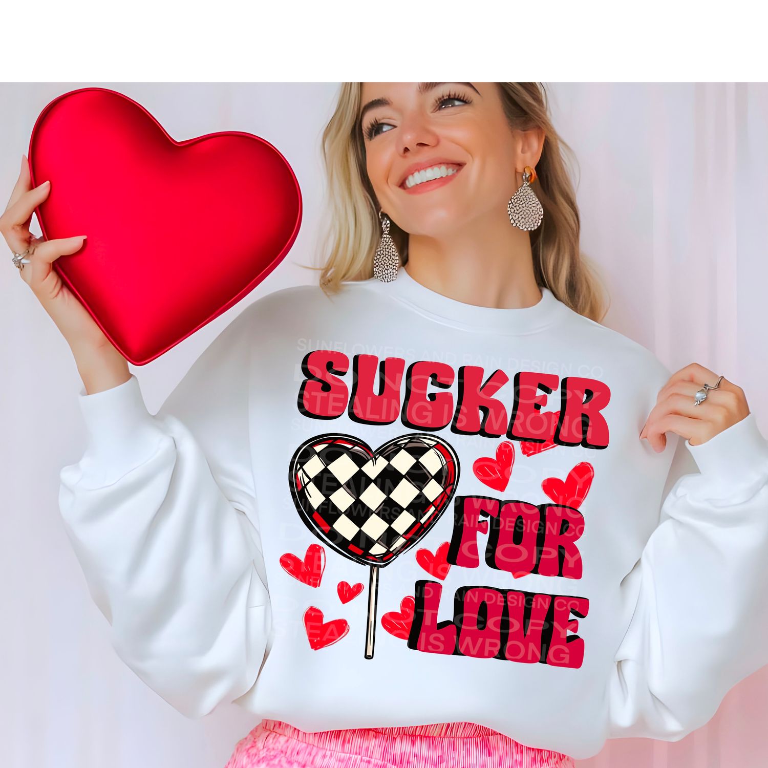 Sucker for Love Valentine’s Day  .Png file for sublimation and dtf T-shirts and prints.