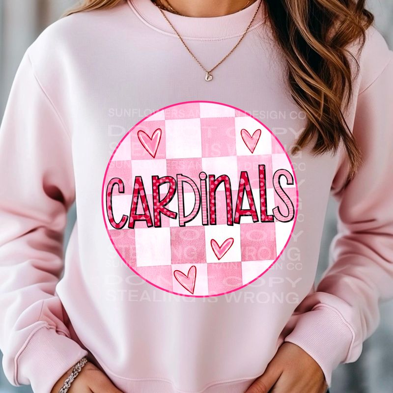 Cardinals Valentine’s Day Png file for sublimation and dtf T-shirts and prints.