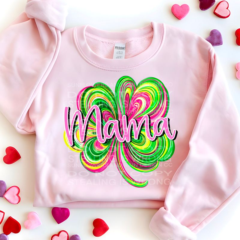 Shamrock mama and mini bundle Png file for sublimation and dtf T-shirts and prints.
