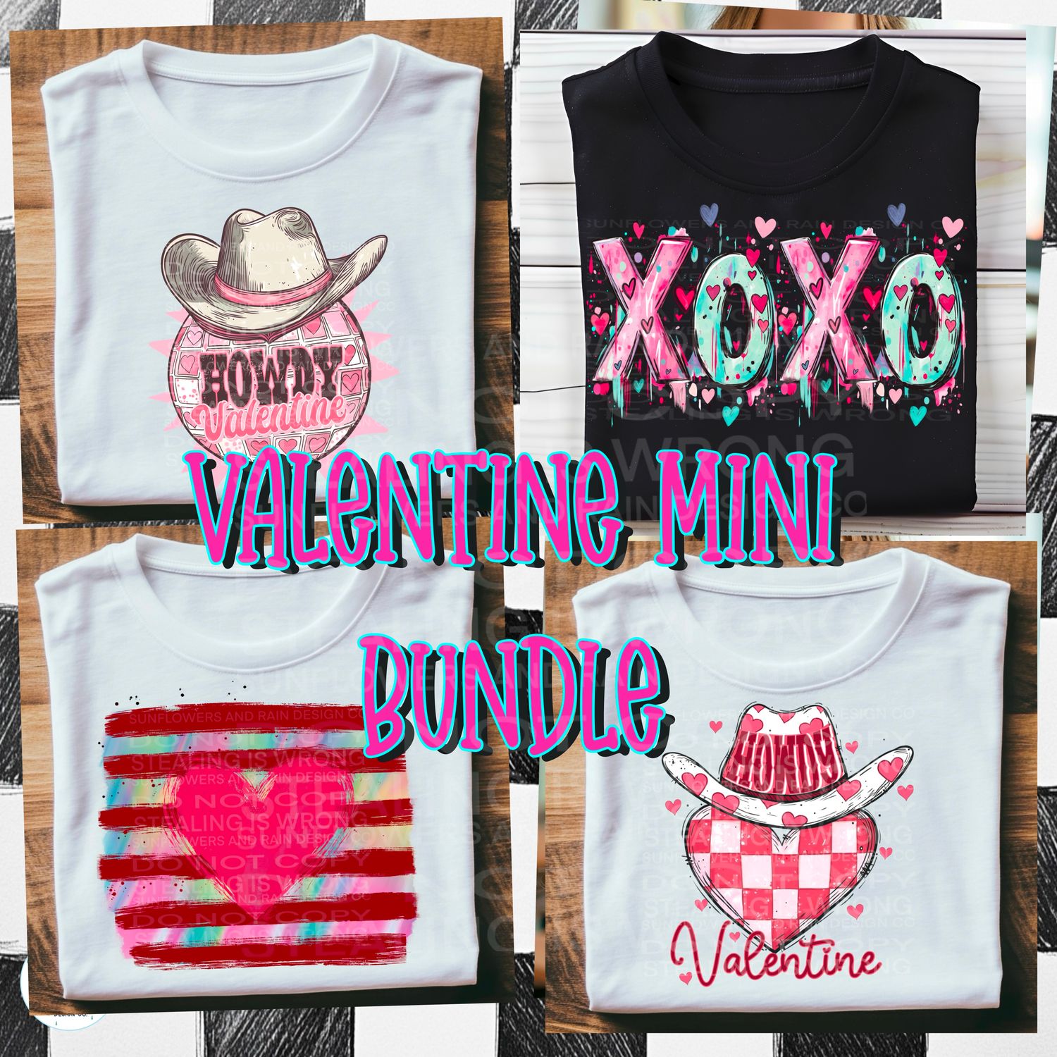 Valentine mini bundle Png file for sublimation and dtf T-shirts and prints.