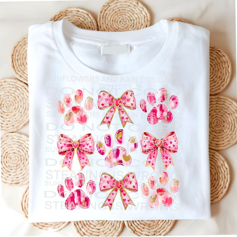 Valentine’s Day paw prints  .Png file for sublimation and dtf T-shirts and prints.