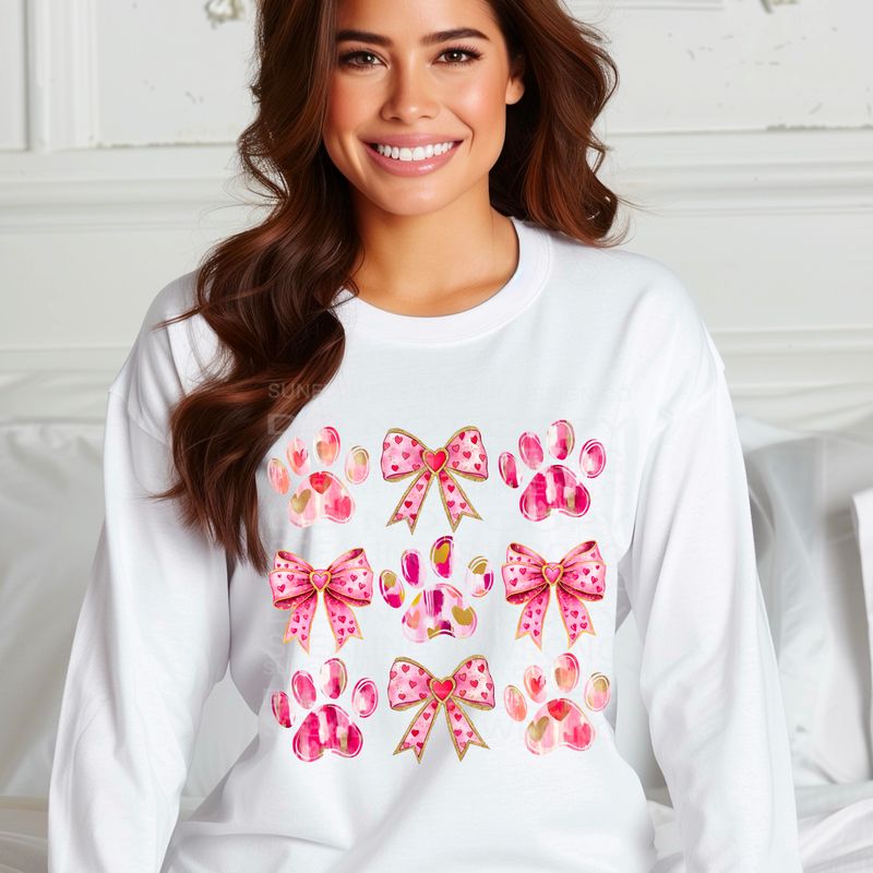 Valentine’s Day paw prints  .Png file for sublimation and dtf T-shirts and prints.