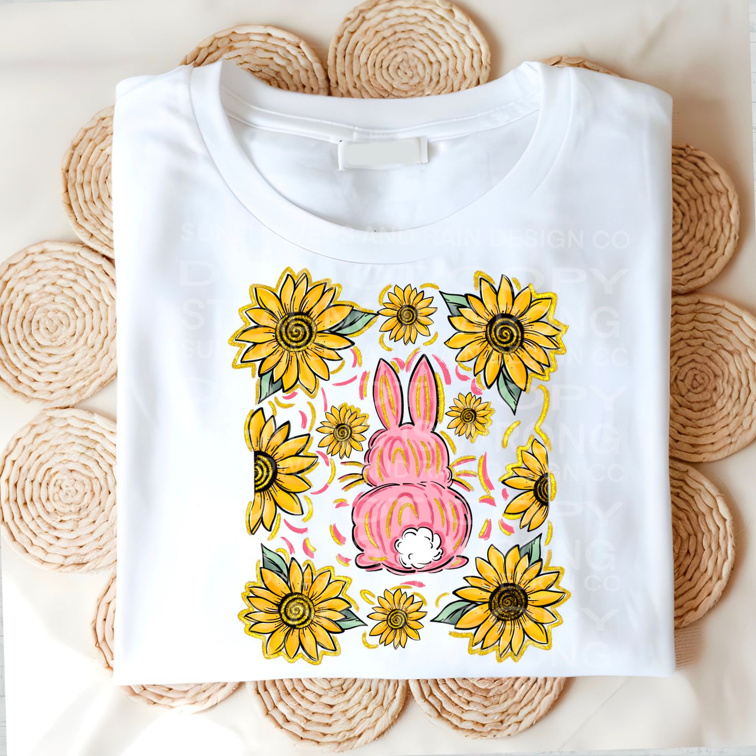 Easter sunflower flower bunny .Png file for sublimation and dtf T-shirts and prints.
