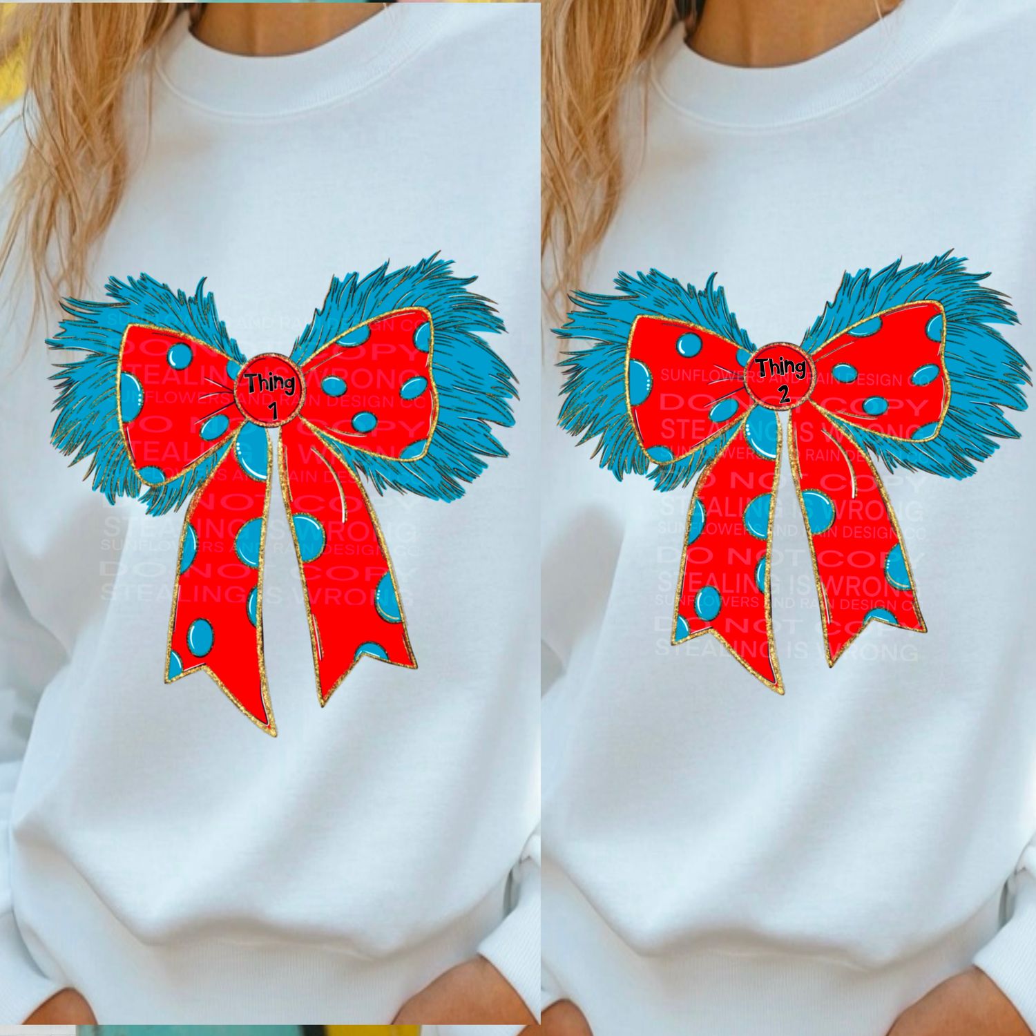 Thing 1 and Thing 2 coquette bow, read across America , SUESS , png file for sublimation and dtf shirts. Digital download only.