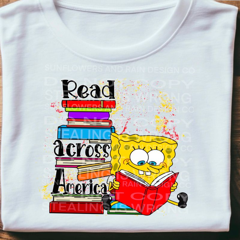 SpongeBob  ,read across America , SUESS , png file for sublimation and dtf shirts. Digital download only.