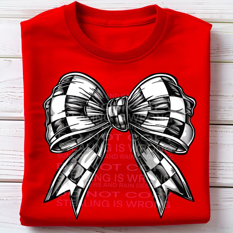 checkered bow, coquette bow png file for sublimation and dtf shirts. Digital download only.