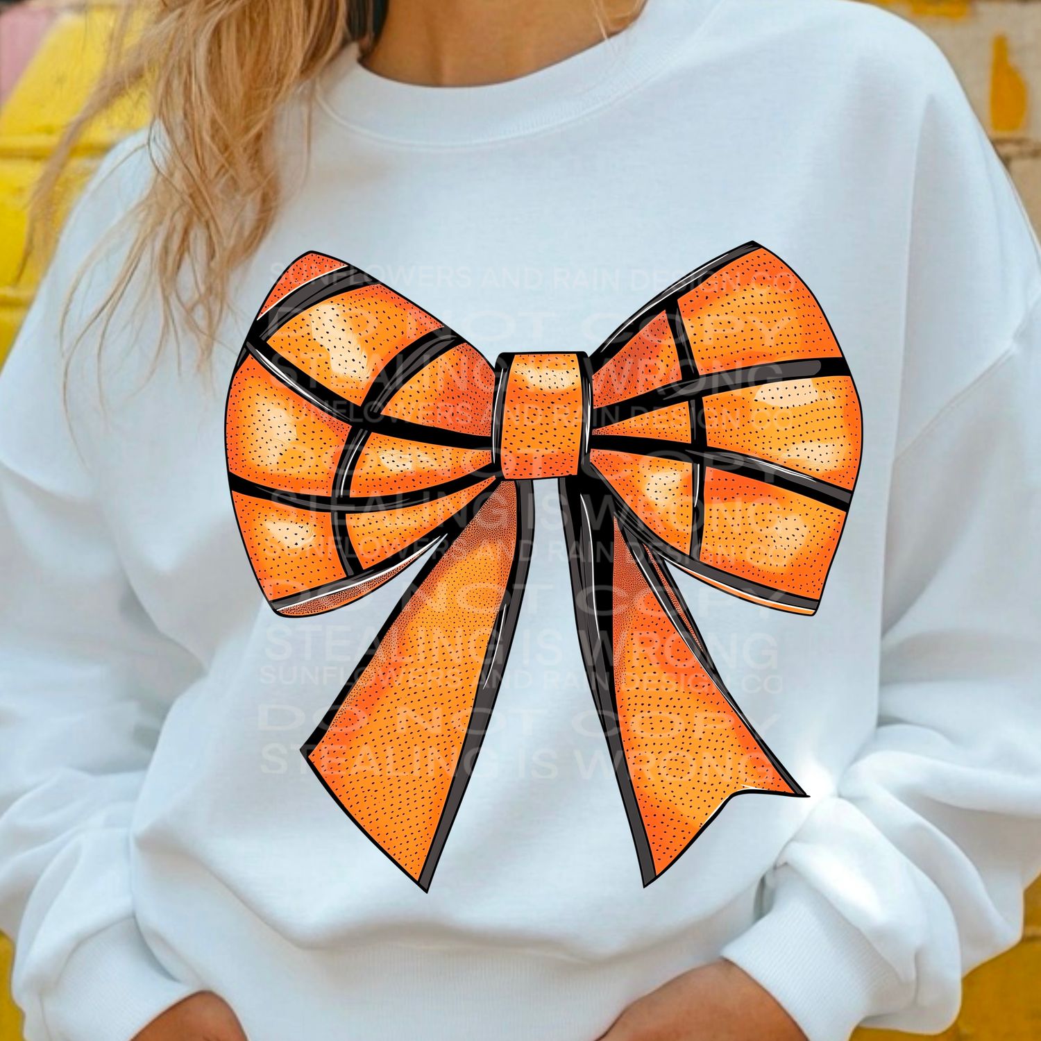 Basketball bow, coquette bow png file for sublimation and dtf shirts. Digital download only.