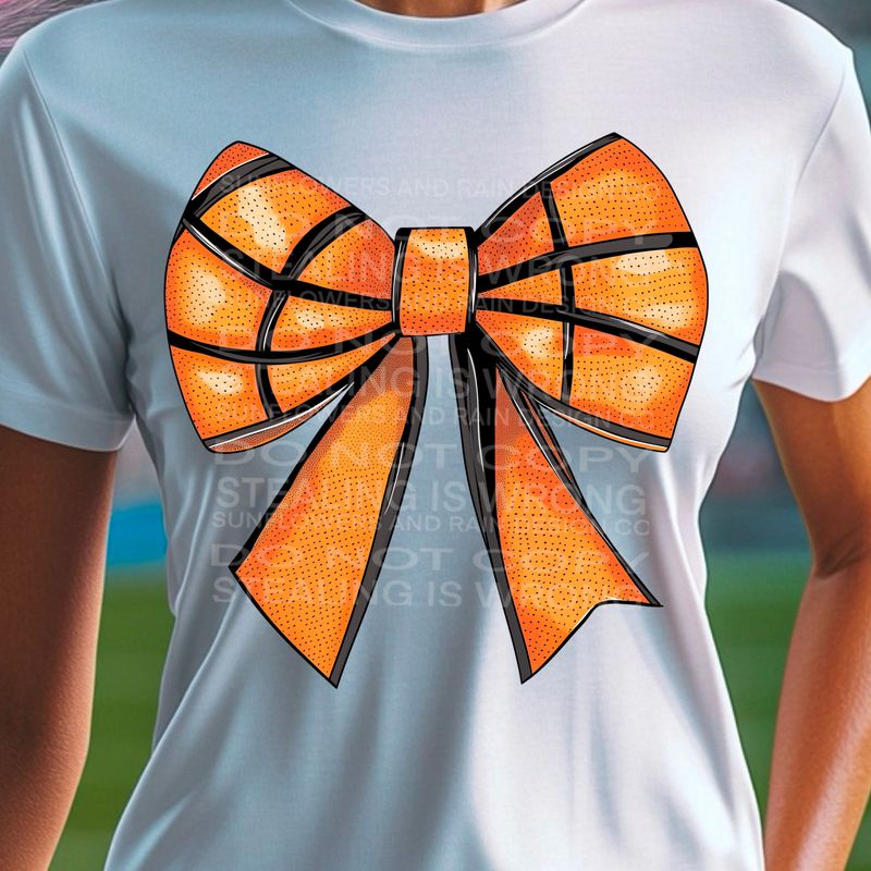 Basketball bow, coquette bow png file for sublimation and dtf shirts. Digital download only.