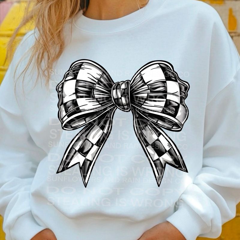 checkered bow, coquette bow png file for sublimation and dtf shirts. Digital download only.