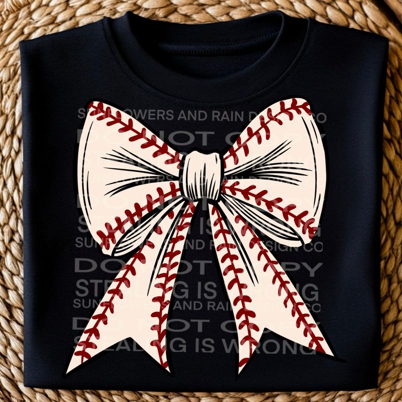 Baseball bow, coquette bow png file for sublimation and dtf shirts. Digital download only.
