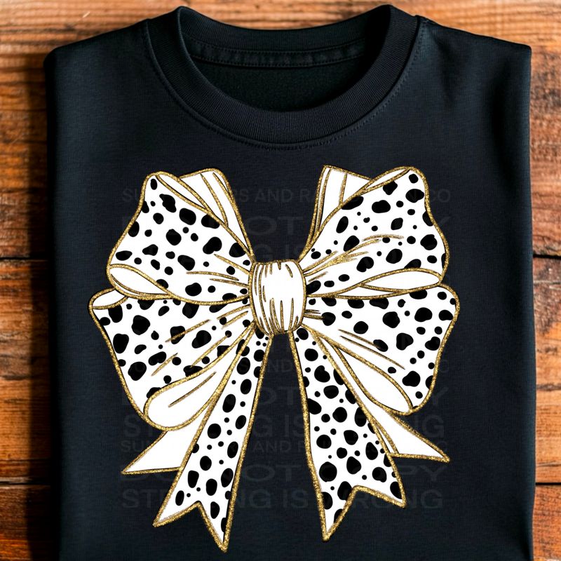 Dalmatian dot bow, coquette bow png file for sublimation and dtf shirts. Digital download only.