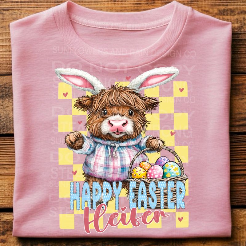 Happy Easter Heifer  png file for sublimation and dtf shirts. Digital download only.