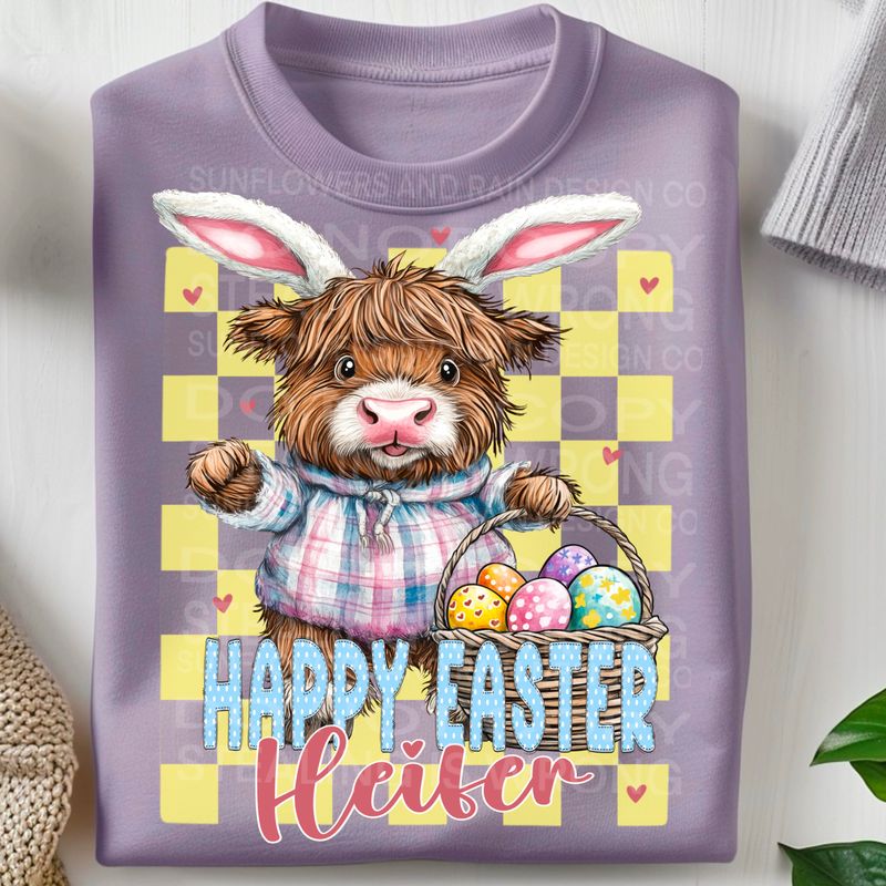 Happy Easter Heifer  png file for sublimation and dtf shirts. Digital download only.