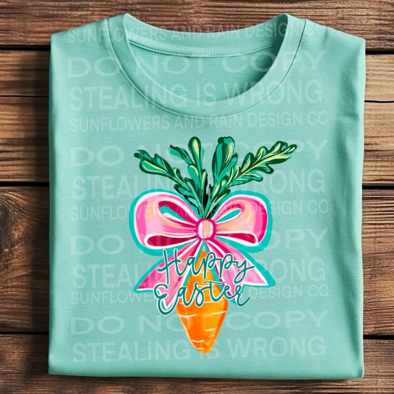 Coquette brushstroke carrot Happy Easter   png file for sublimation and dtf shirts. Digital download only.