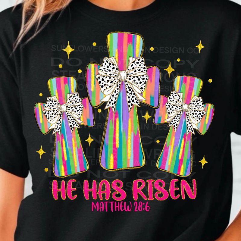 Coquette brushstroke He has Risen  png file for sublimation and dtf shirts. Digital download only.