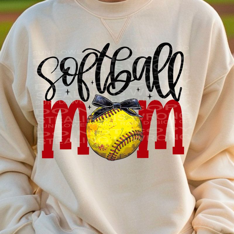 Softball mom bow  png file for sublimation and dtf shirts. Digital download only.