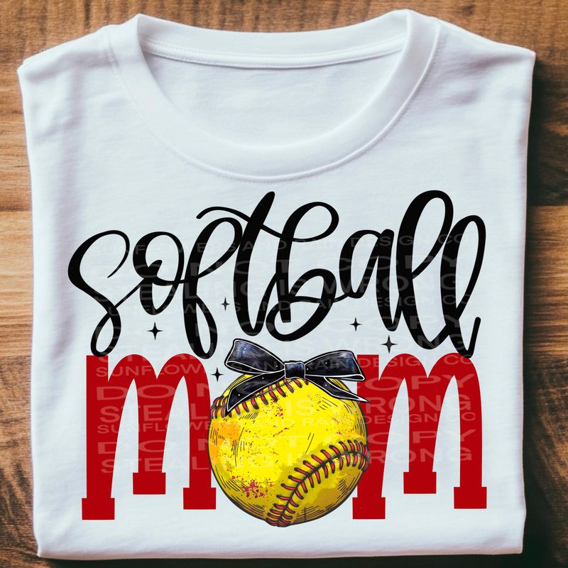 Softball mom bow  png file for sublimation and dtf shirts. Digital download only.