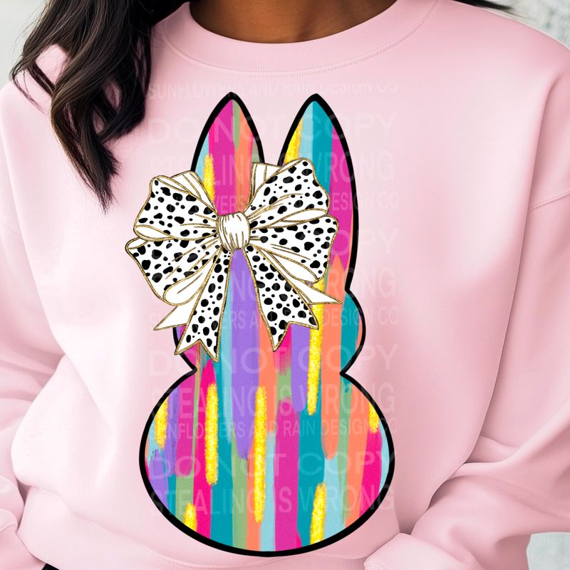 Brushstroke bunny png file for sublimation and dtf shirts. Digital download only.