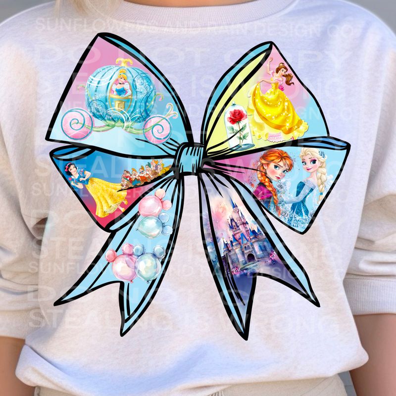 Princess bow png file for sublimation and dtf shirts. Digital download only.