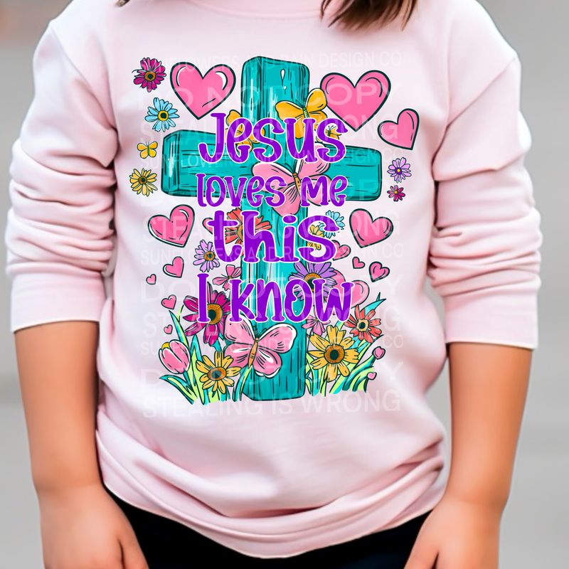 Jesus loves me png file for sublimation and dtf shirts. Digital download only.