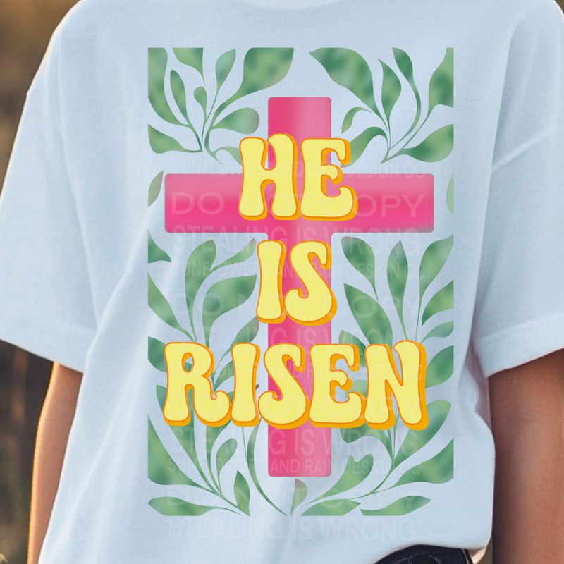 He is Risen png file for sublimation and dtf shirts. Digital download only.