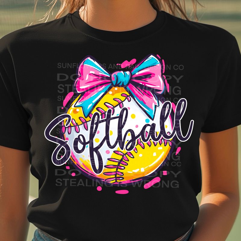 Softball pink coquette  png file for sublimation and dtf shirts. Digital download only.