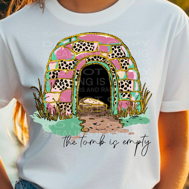 The tomb is empty  png file for sublimation and dtf shirts. Digital download only.