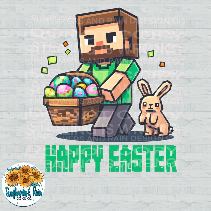 Minecraft Easter png file for sublimation and dtf shirts. Digital download only.