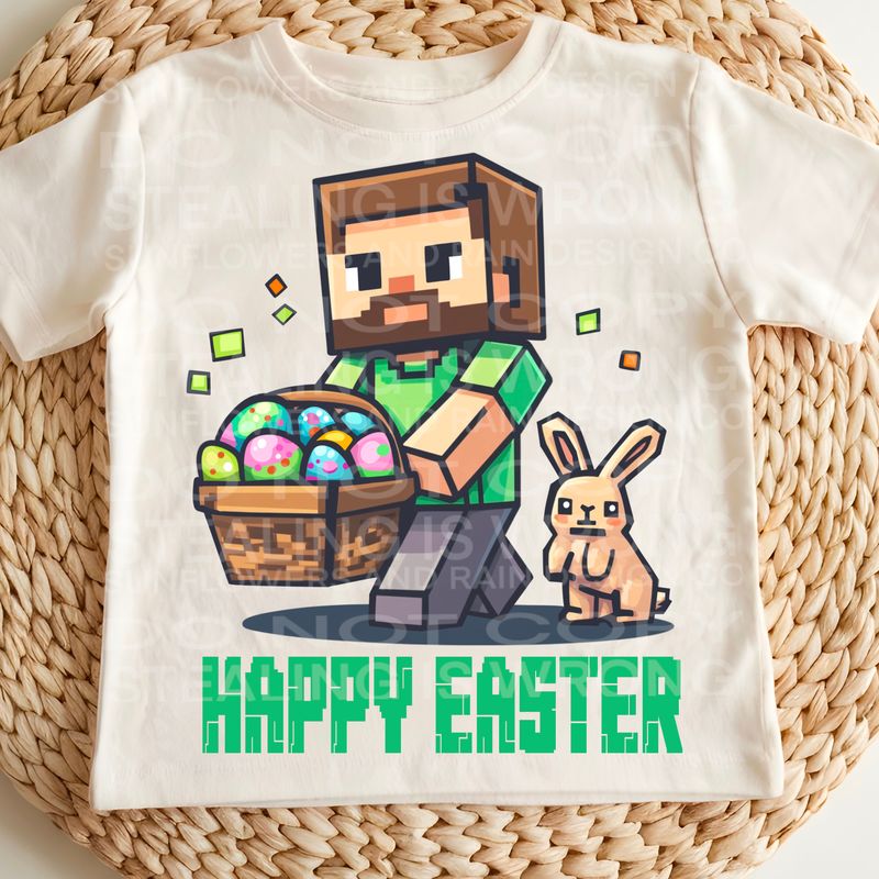Minecraft Easter png file for sublimation and dtf shirts. Digital download only.