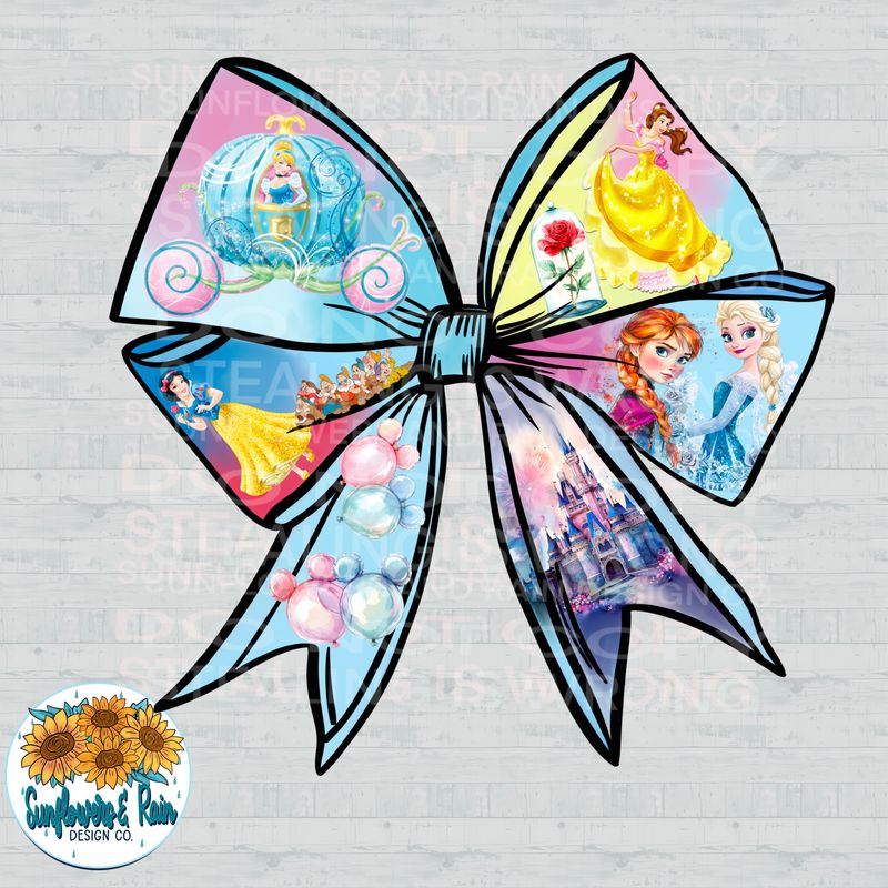 Disney Princess coquette bow png file for sublimation and dtf shirts. Digital download only.