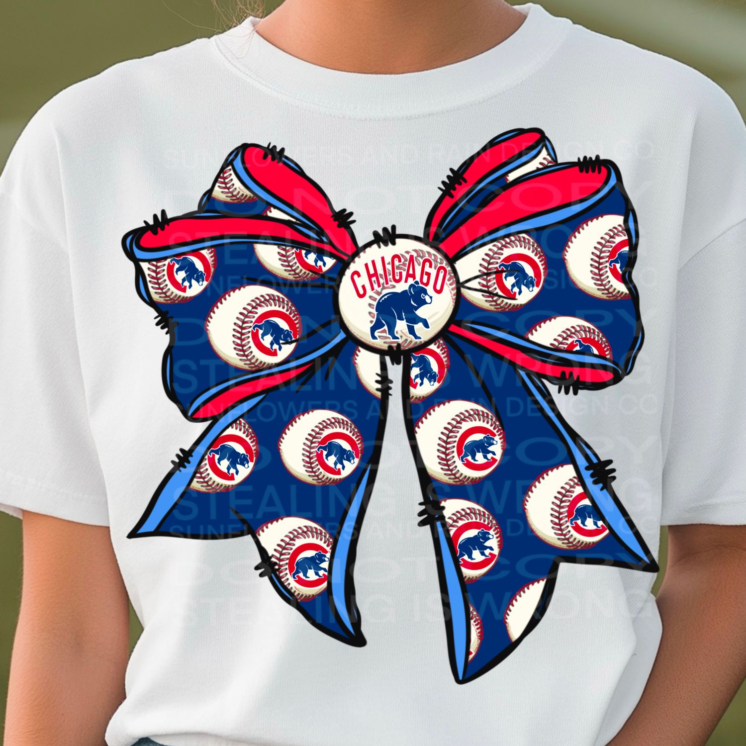 Cubs Coquette baseball bow. png file for sublimation and dtf shirts. Digital download only.