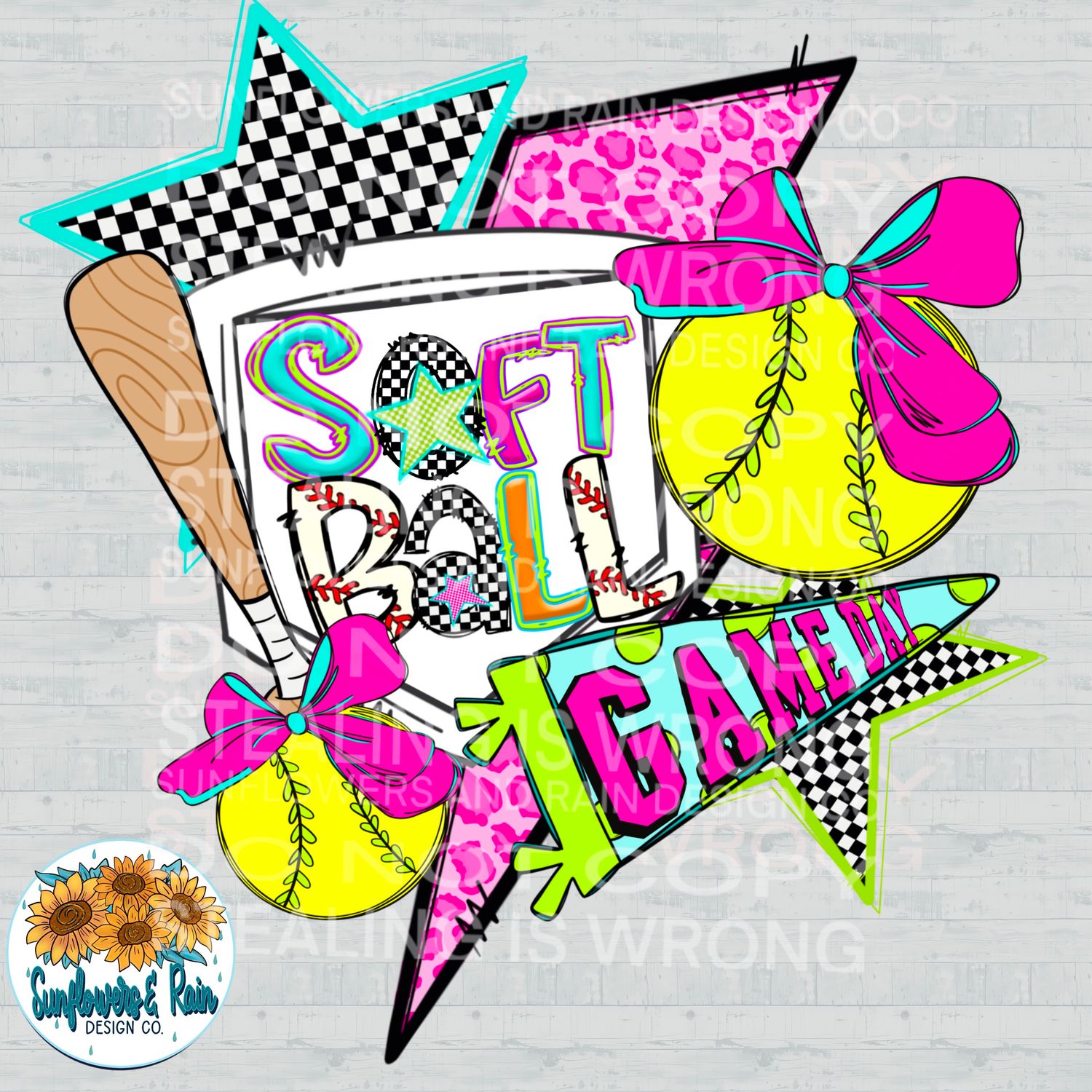 Softball coquette bow neon png file for sublimation and dtf shirts. Digital download only.