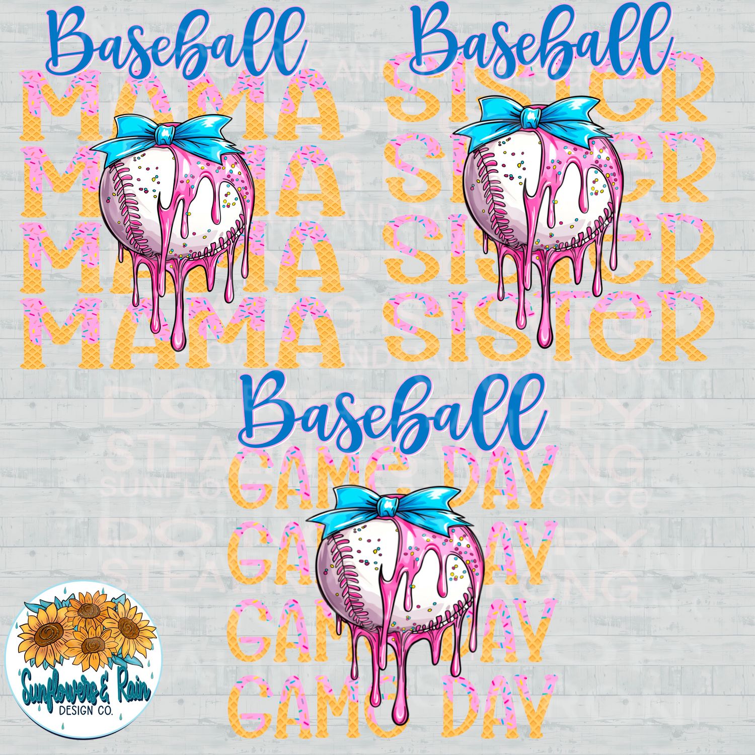 Softball ice cream drip, coquette bow bundle png file for sublimation and dtf shirts. Digital download only.